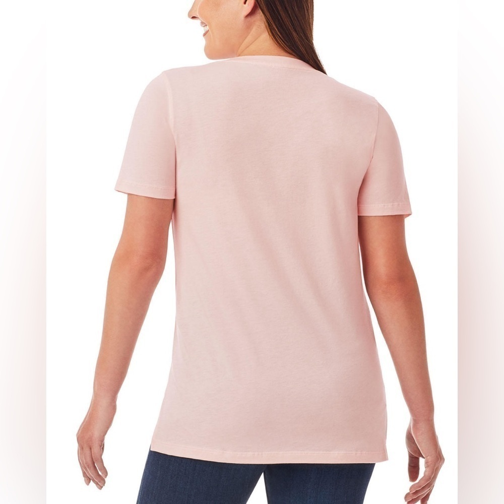 Member's Mark Ladies Short Sleeve V-Neck Tee Pink Quartz XXL NWT - Picture 3 of 5
